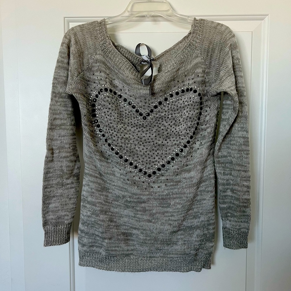 Long sleeved heart sweater